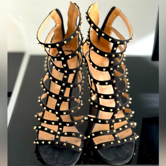 VALENTINO LOVESTUDS CAGED 105MM SANDAL IN BLACK - Picture 5 of 5